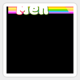 Retro Rainbow Design -Meh Magnet